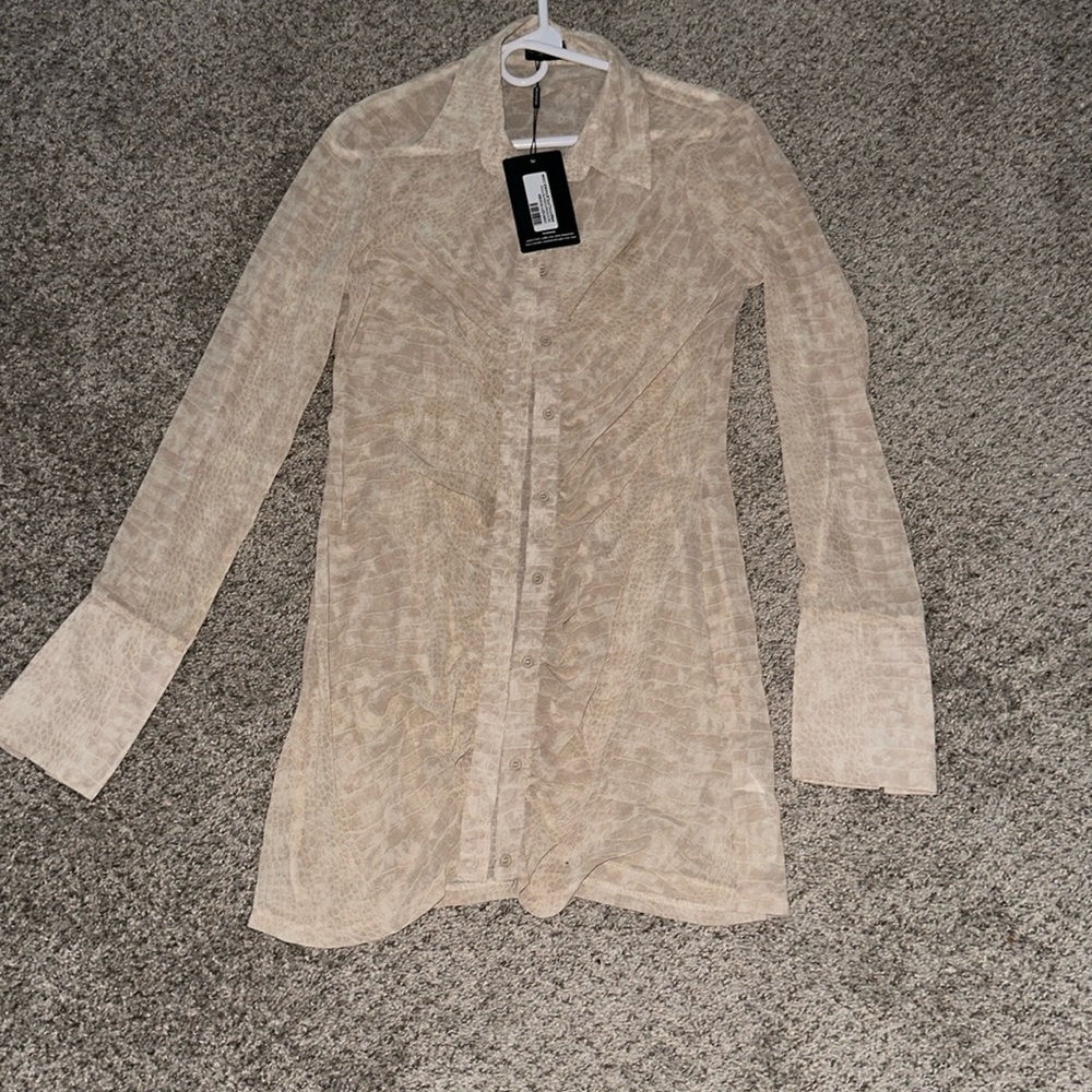 Cute little silk (mesh) tan dress.